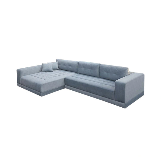 Gray sectional sofa on a white background