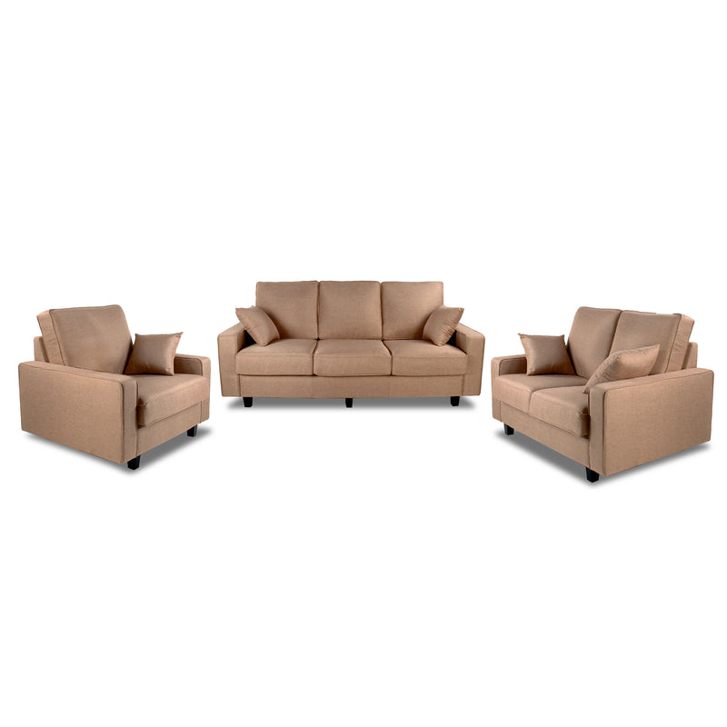 Beige sofa set with two armchairs