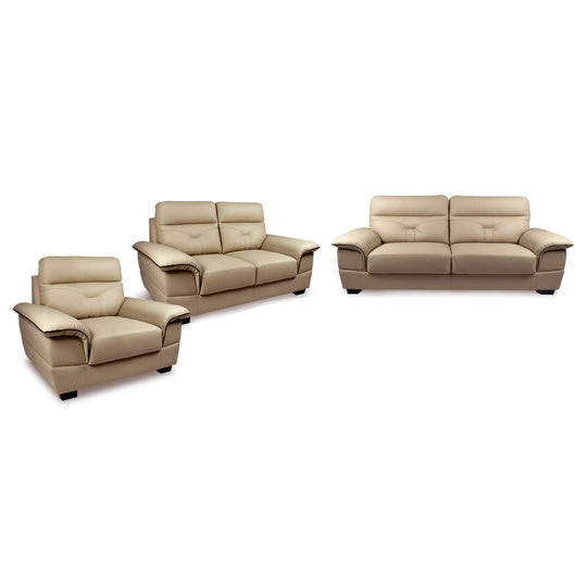 Beige leather sofa