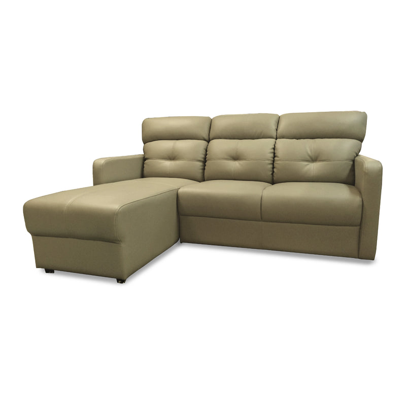 Beige sectional sofa on a white background