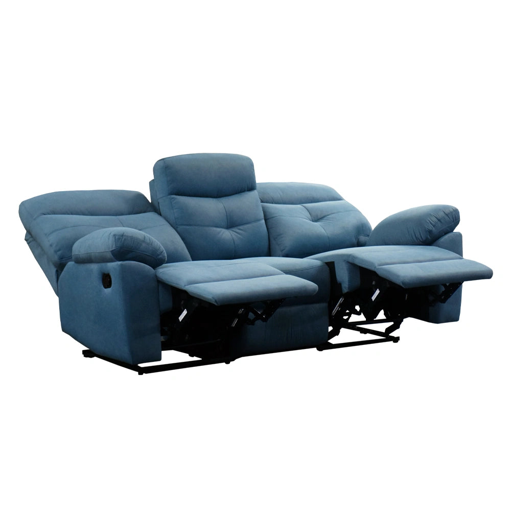 Blue recliner sofa on a white background