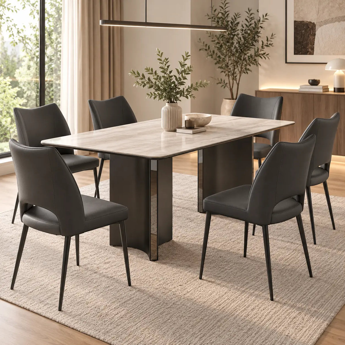 Alora 5.3'FT Marble Dining Set