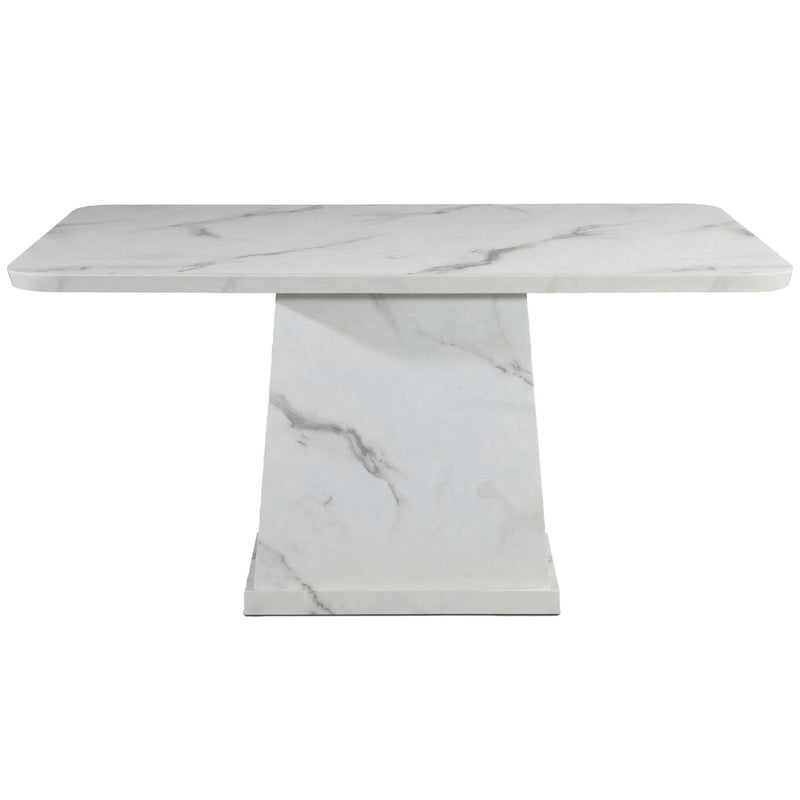 Marble-patterned table on a white background