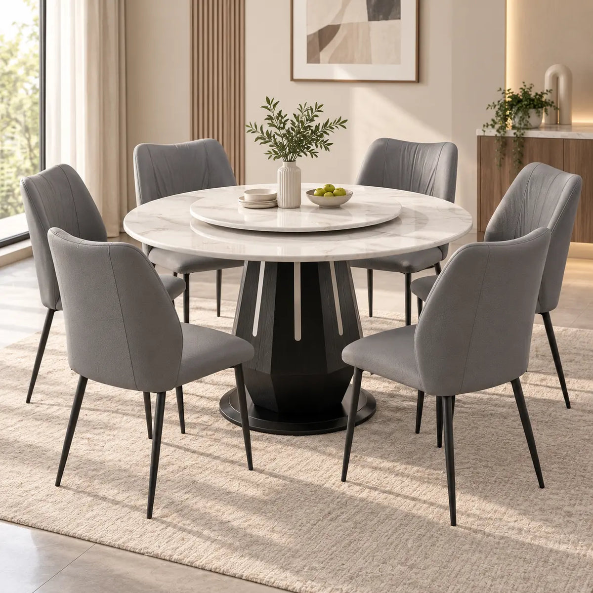 Bowie 4.5FT Marble Dining Set