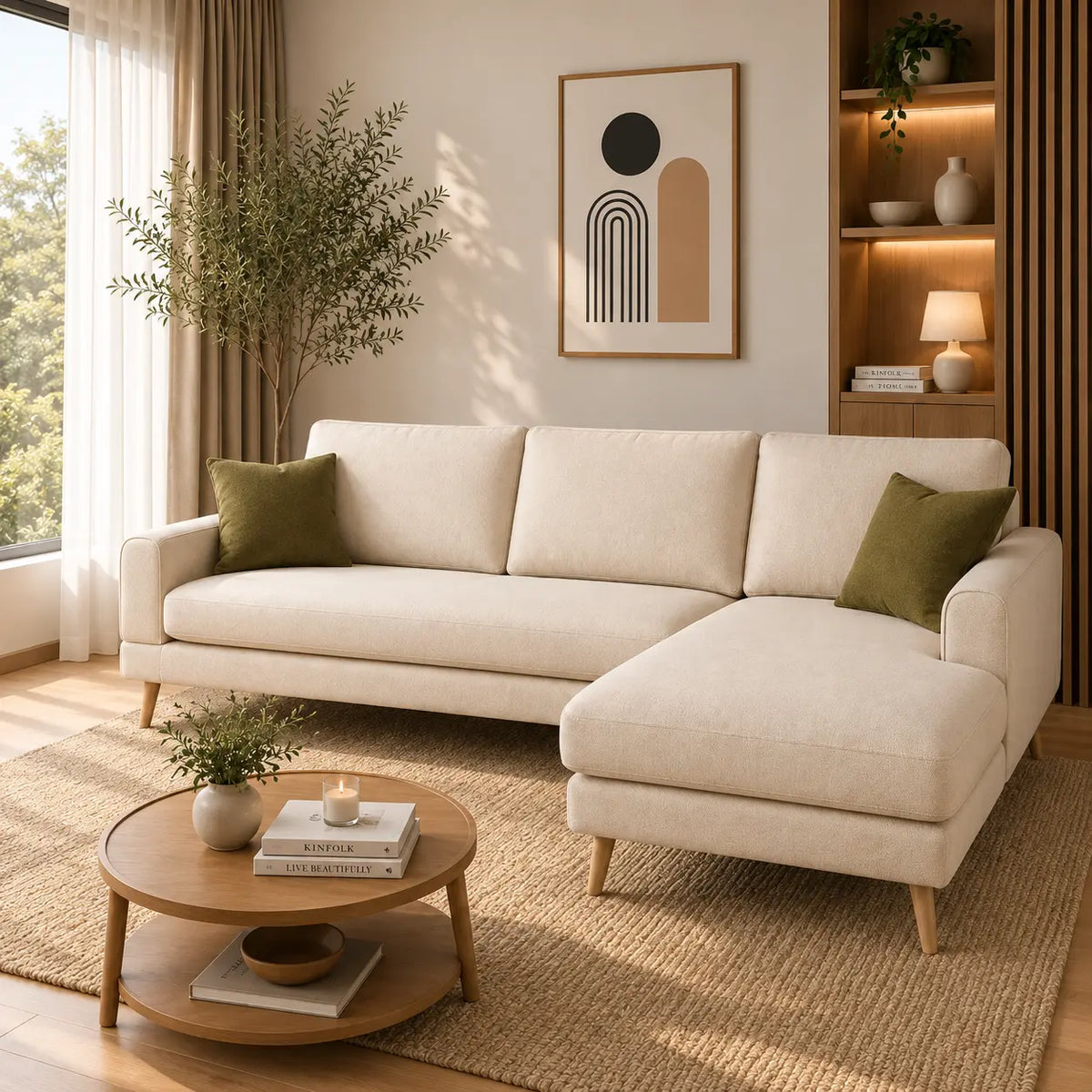 Carmelo Family-Friendly Washable L-Shape Sofa