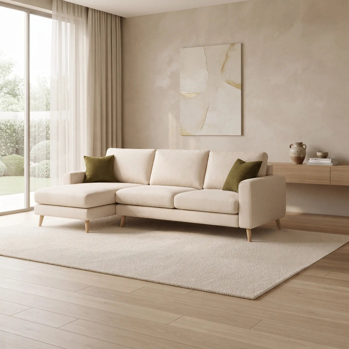 Carmelo Family-Friendly Washable L-Shape Sofa