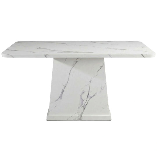 Marble-patterned table on a white background