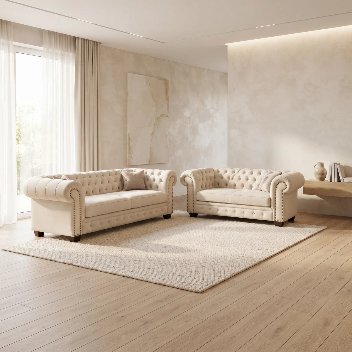 Chesterfield Majestic Velvet 1+2+3 Seater Sofa Set