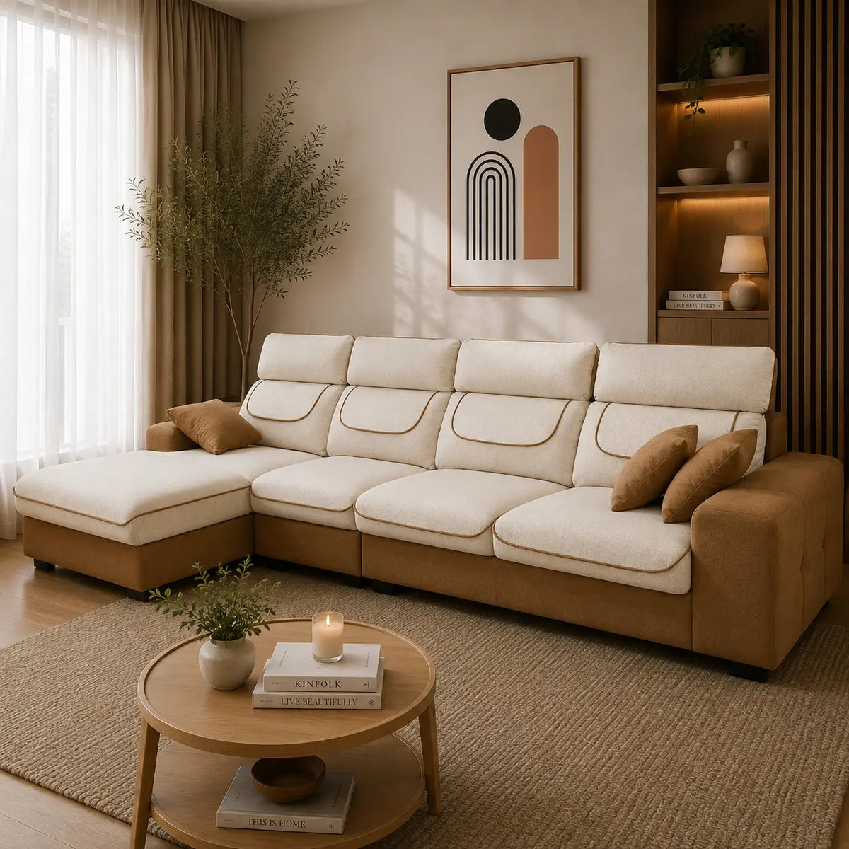Crescent Luxe Adjustable L Shape Sofa