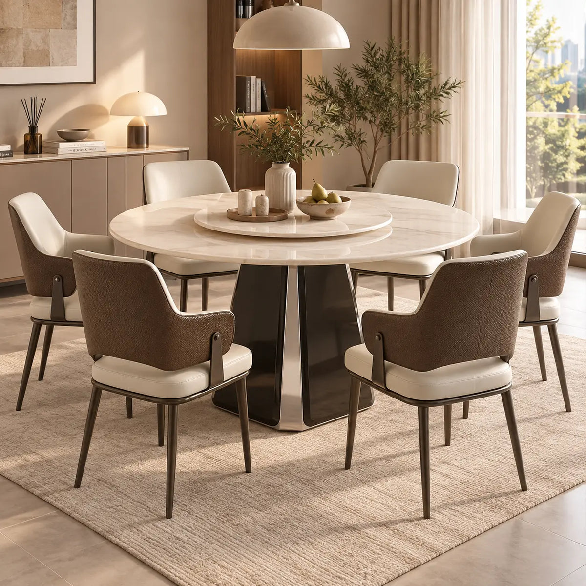 Goldie 4.3'FT Marble Dining Set