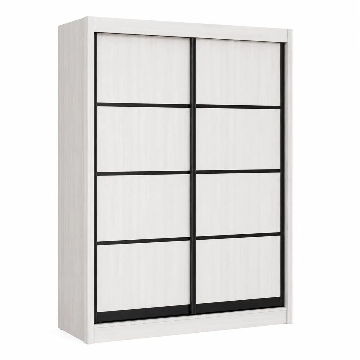 Joy 2-Door Sliding Wardrobe White Wash - TD Furniture