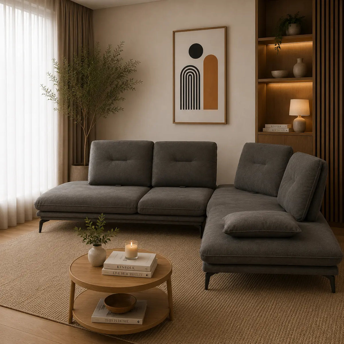 Kavion Pro-Adjust Modern L-Shape Sofa
