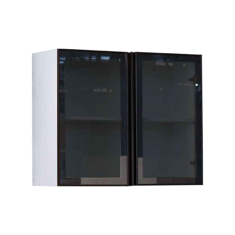 Two black glass panels on a white background