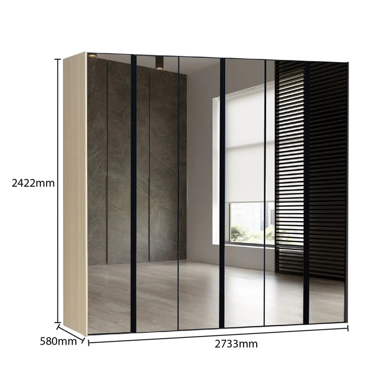 Closet with sliding doors and dimensions labeled on a white background
