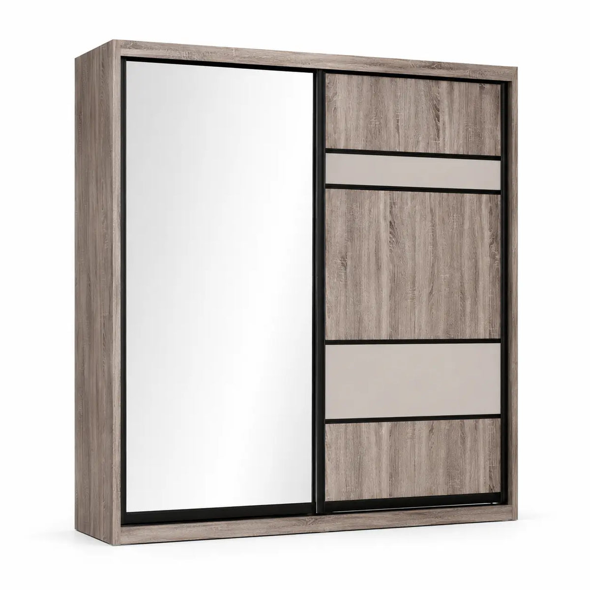 Lilo 2-Door Sliding Wardrobe Oak - TD Furniture