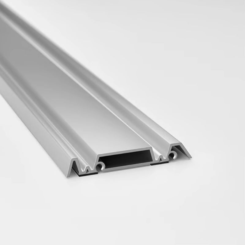 Silver metal profile on a white background