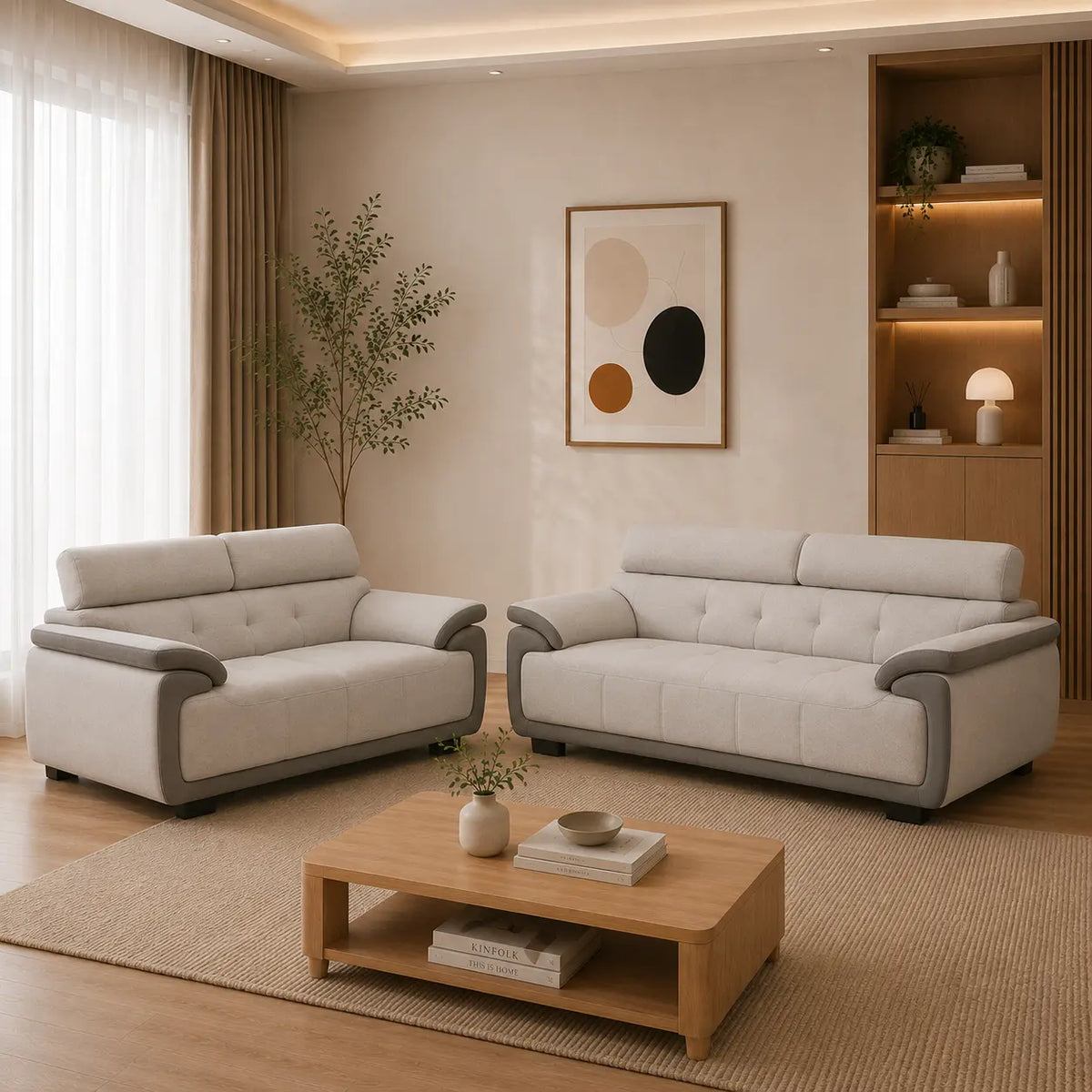 Moreno Puffy Luxe 123 Seater Sofa Set