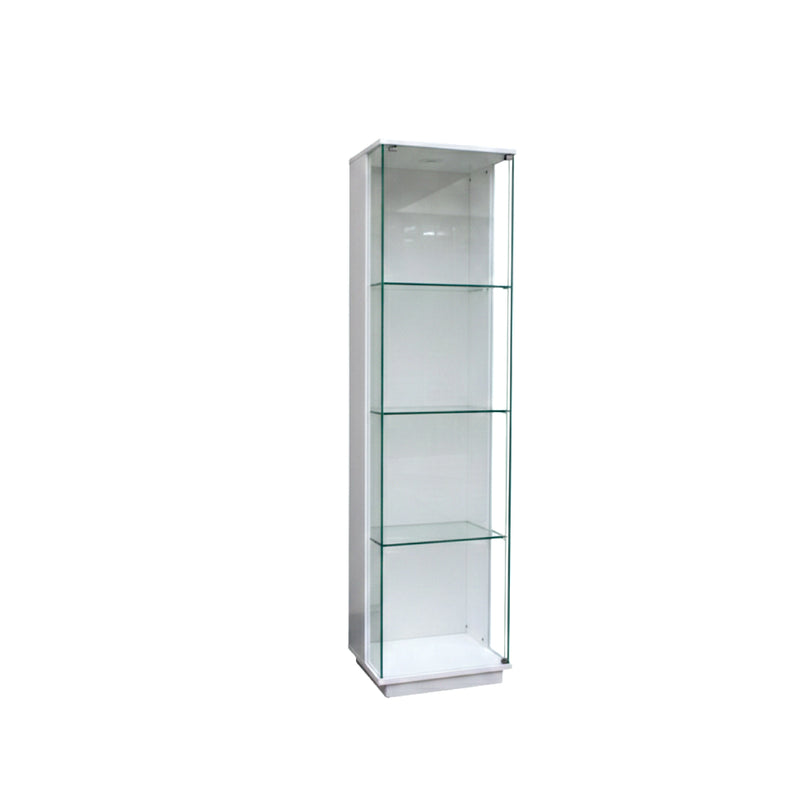 Tall glass display cabinet on a white background