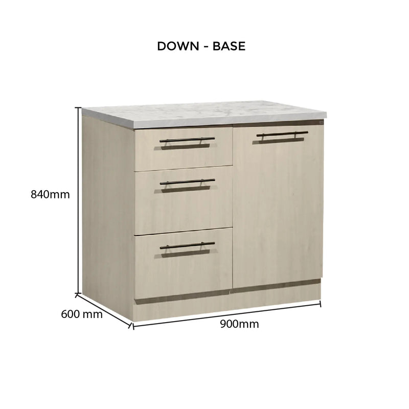 Cabinet with dimensions labeled on a white background