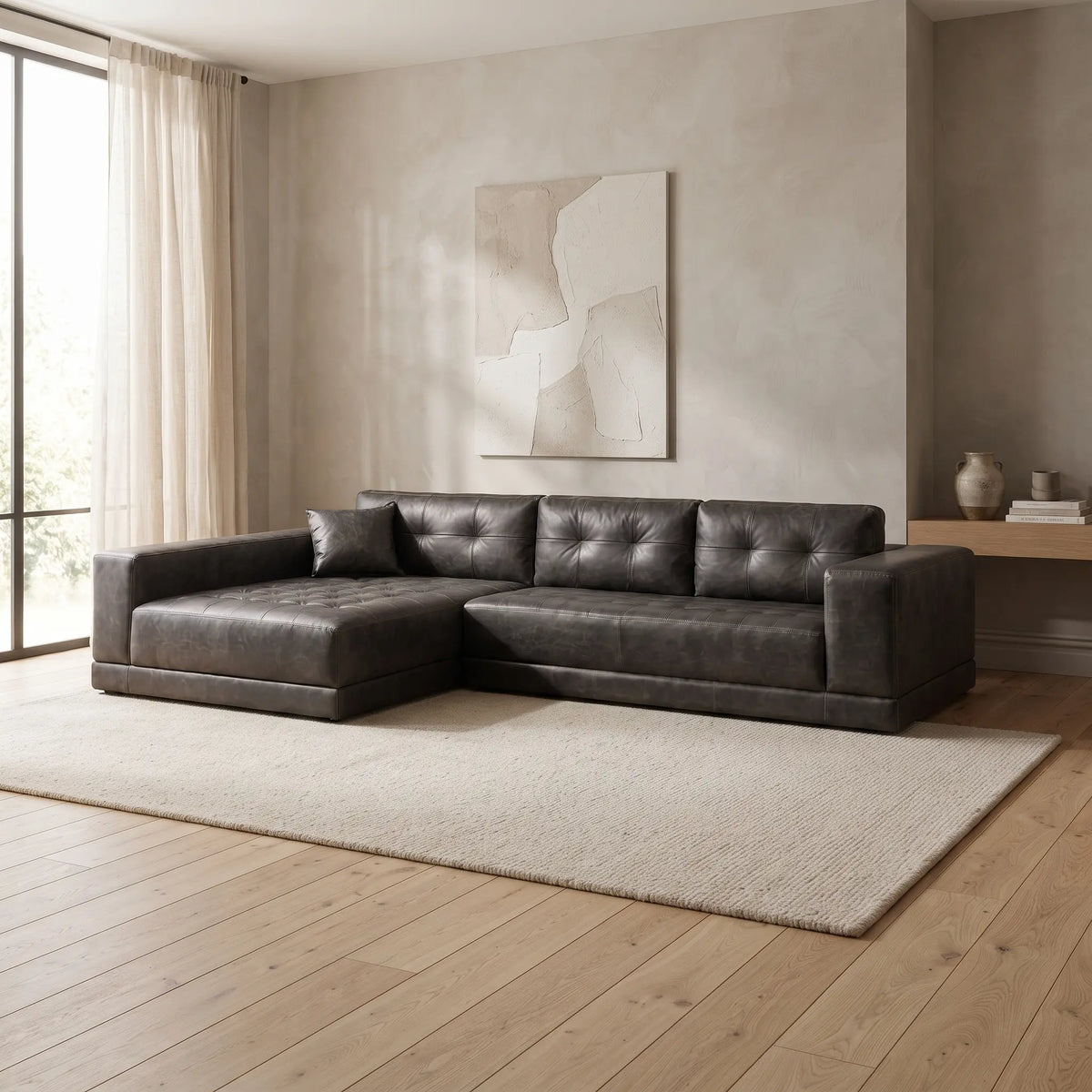 Olivia Grand Comfort Tufted L Shape Sofa