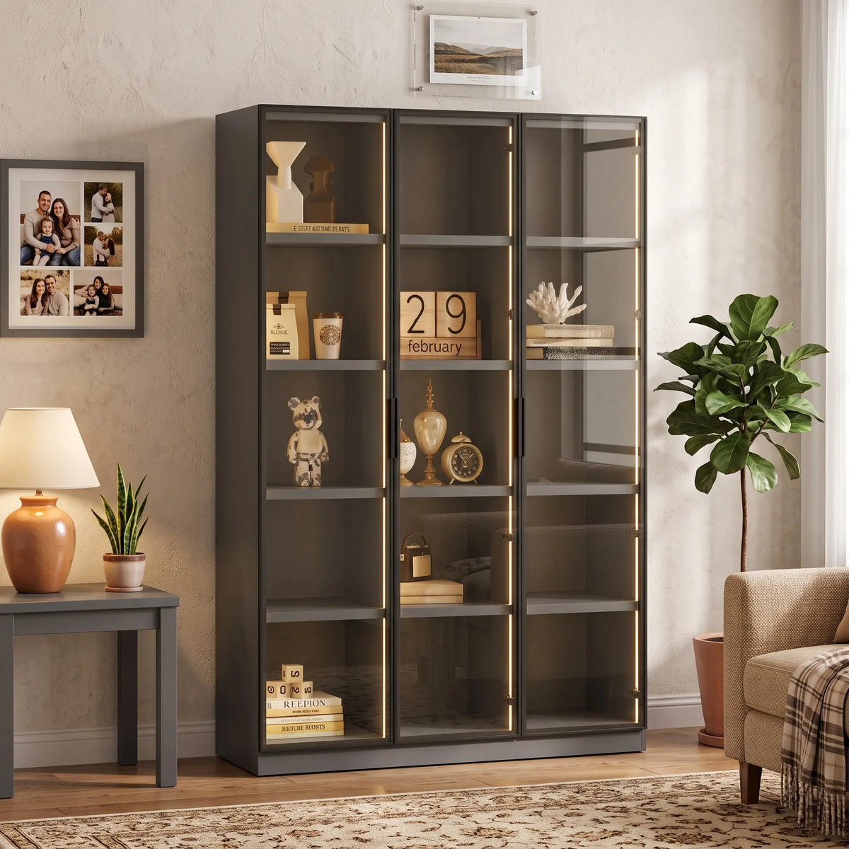 Oslin 3 Door Display Cabinet