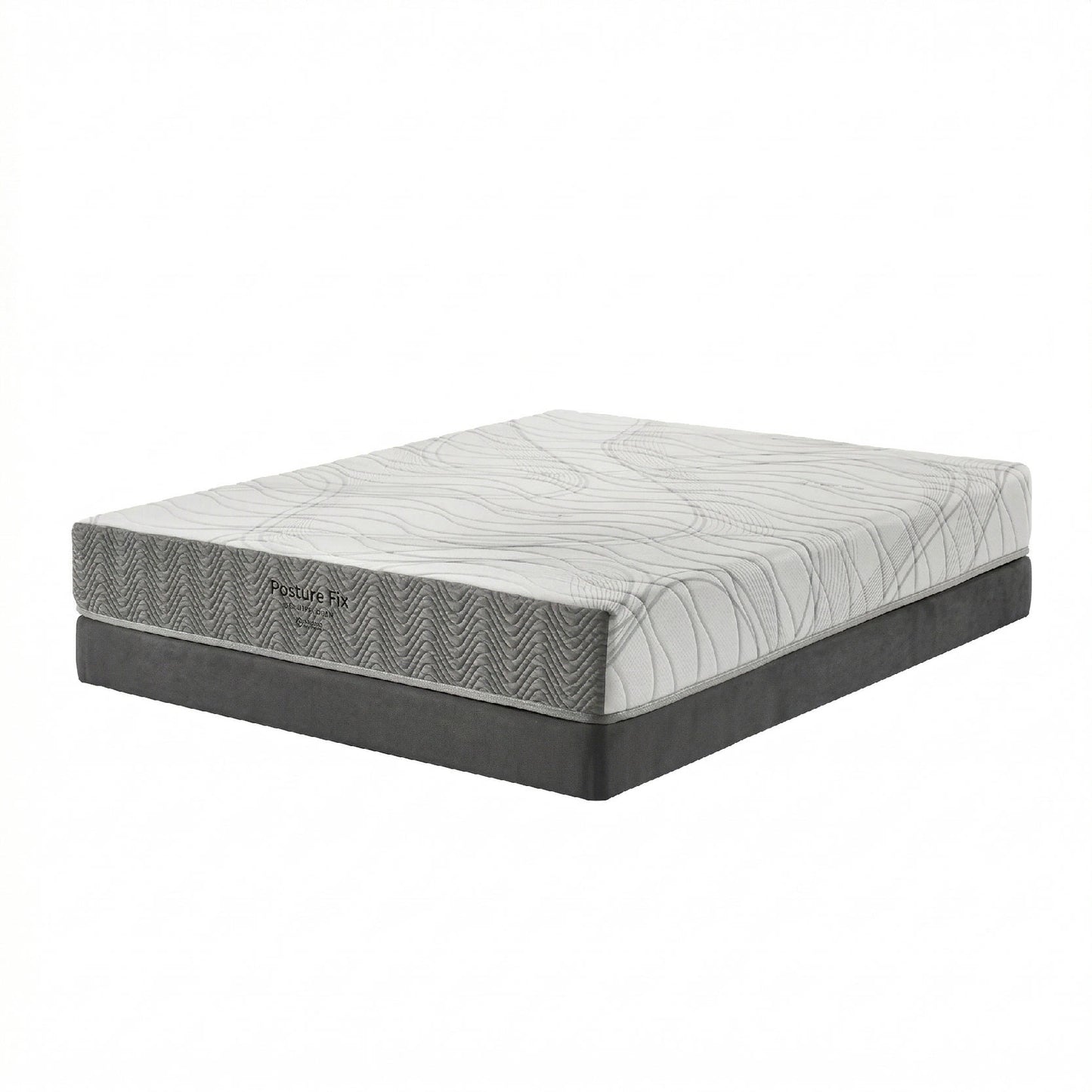 Mattress with gray and white pattern on a white background