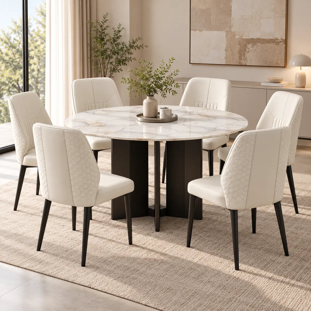 Roman 4'FT Marble Dining Set