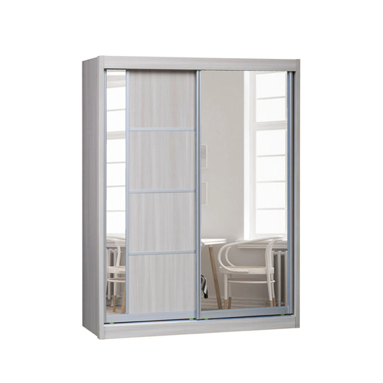 Sliding wardrobe with glass doors on a white background