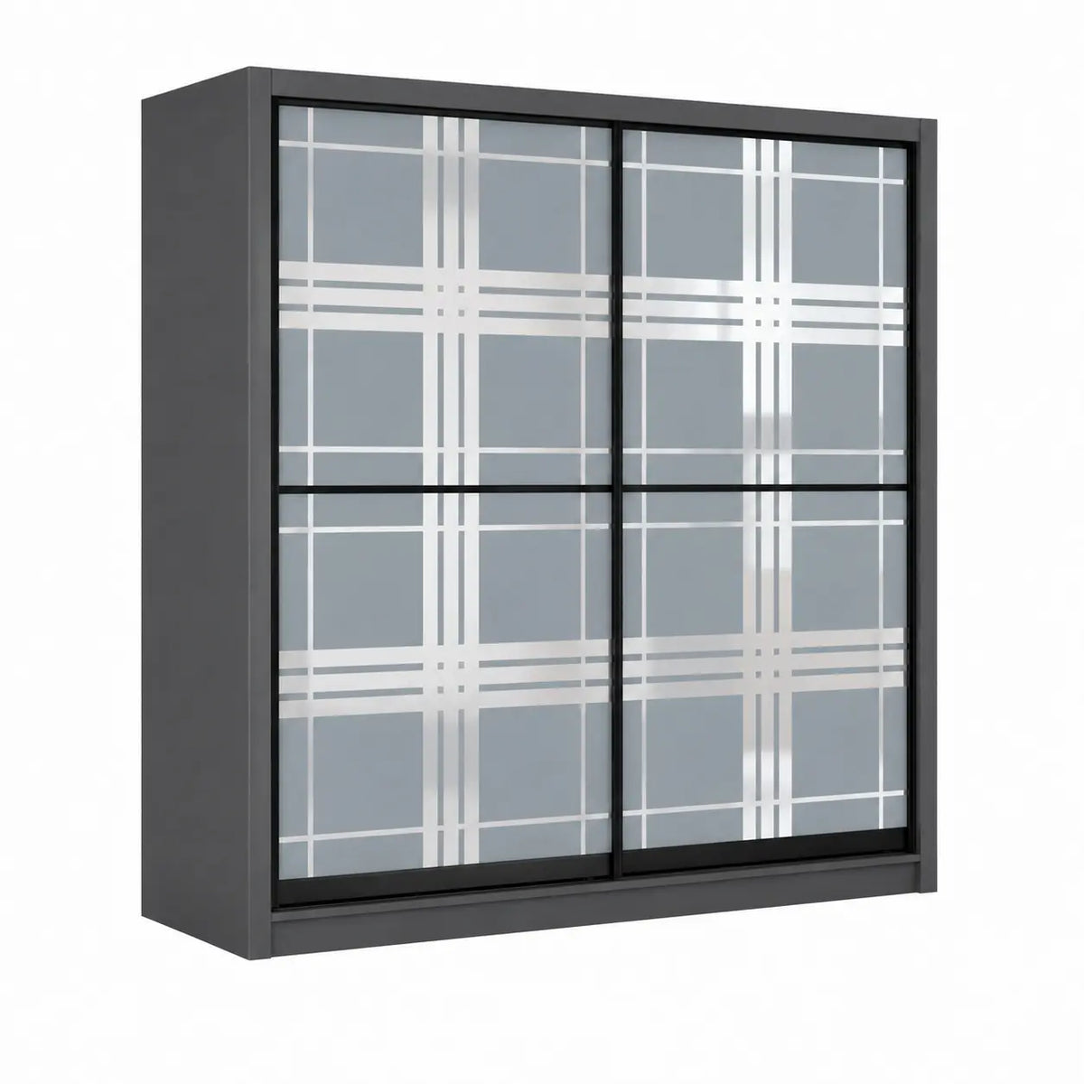 Sorell Sliding Door Wardrobe Dark Grey - TD Furniture