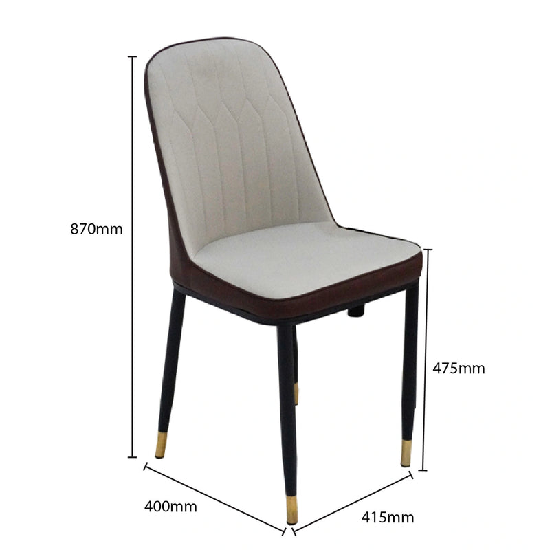 Chair with dimensions marked on a white background