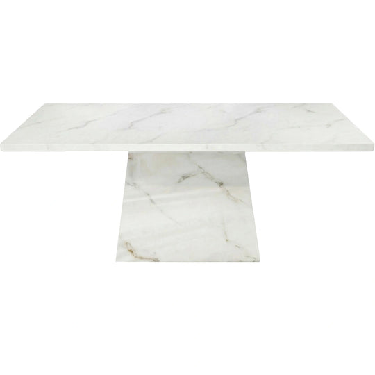 Marble-patterned table on a white background