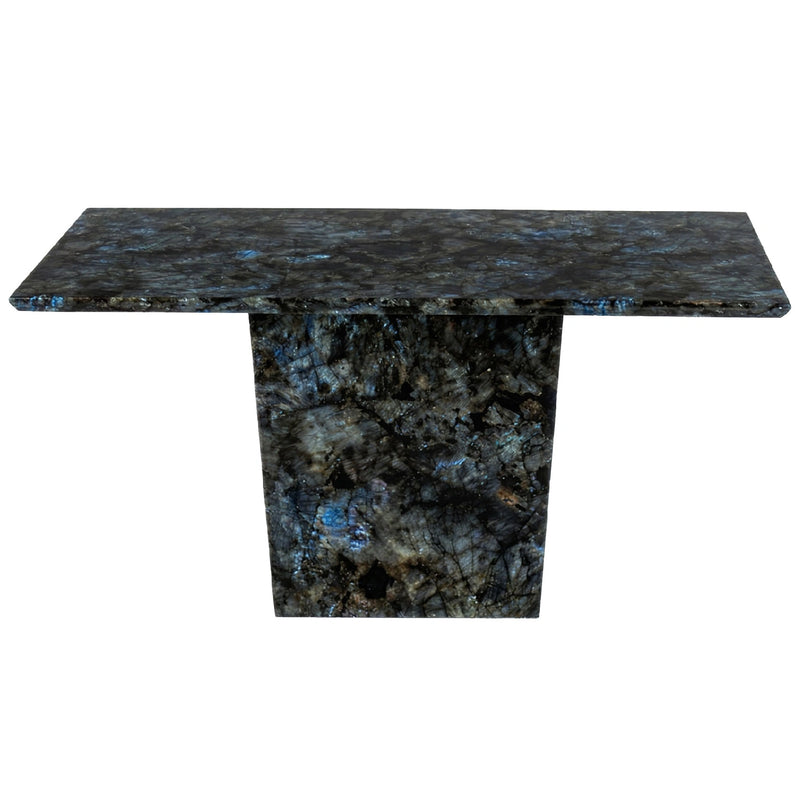 Blue granite table on a white background