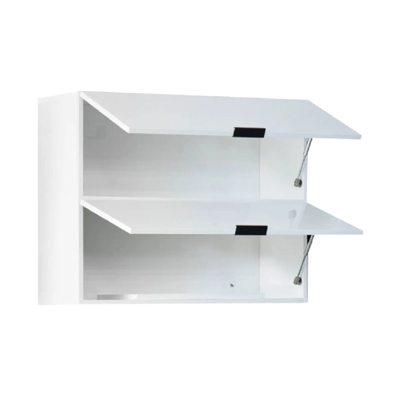 White corner desk with glass top on a white background