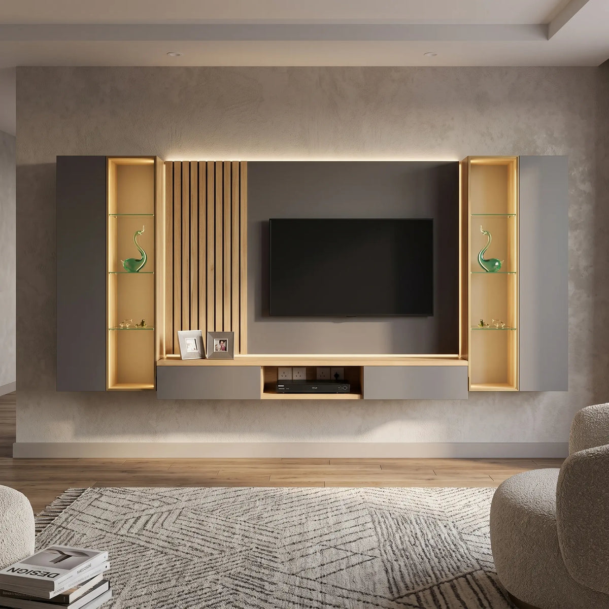 York Modern Hall Cabinet Set