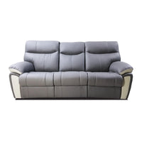 Gray sofa with beige accents on a white background