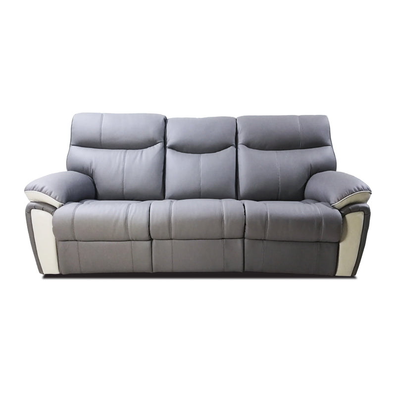Gray sofa with beige accents on a white background