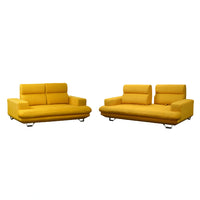 Yellow sofa set on a white background