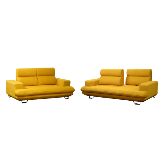 Yellow sofa set on a white background