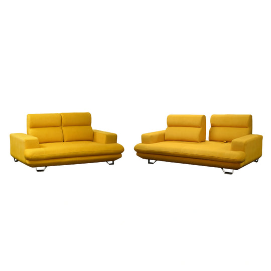 Yellow sofa set on a white background