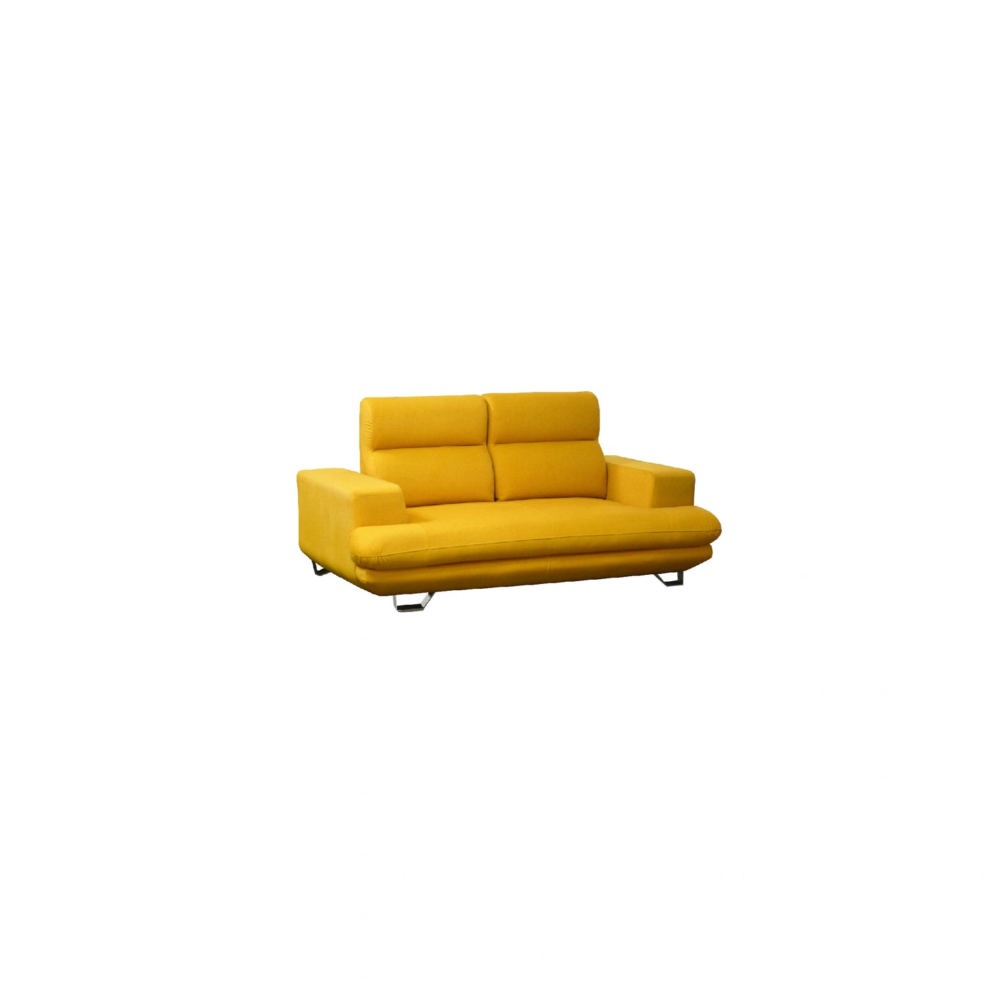 Yellow sofa on a white background
