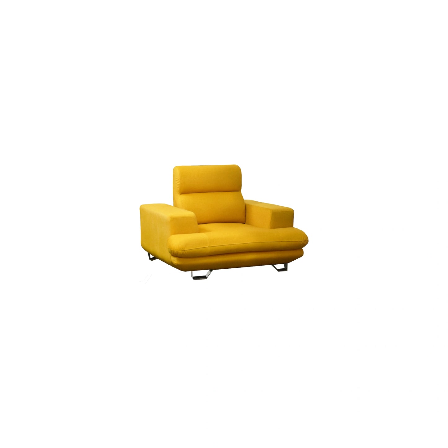 Yellow sofa on a white background