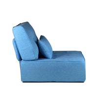 Blue sofa chair on a white background