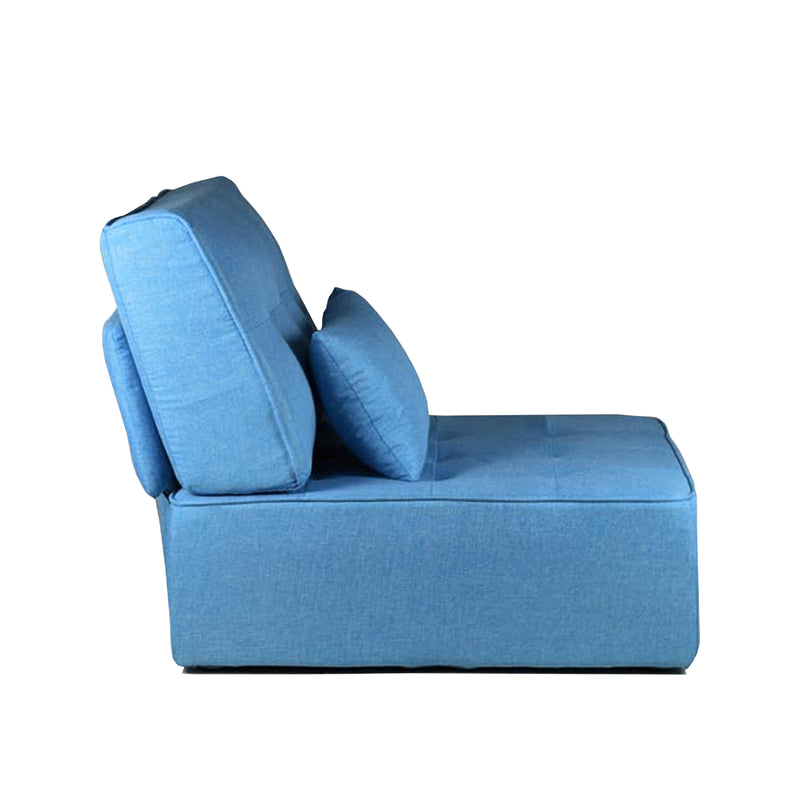 Blue sofa chair on a white background