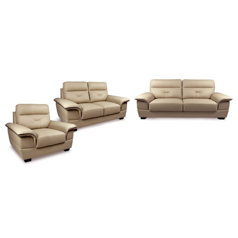 Beige leather sofa