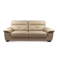Beige leather sofa