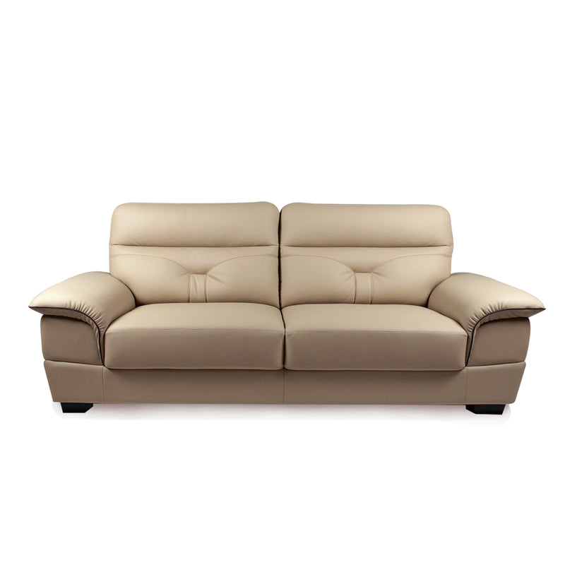 Beige leather sofa