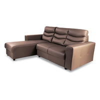 Brown leather sectional sofa