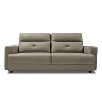 Gray sofa with buttoned cushions 