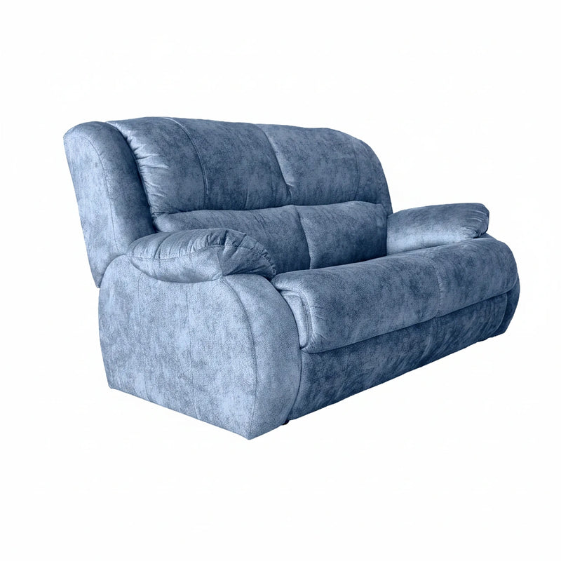 Blue recliner sofa on a white background