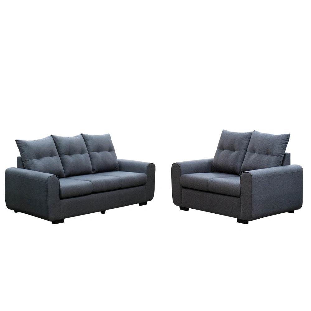 Gray sofa set on a white background